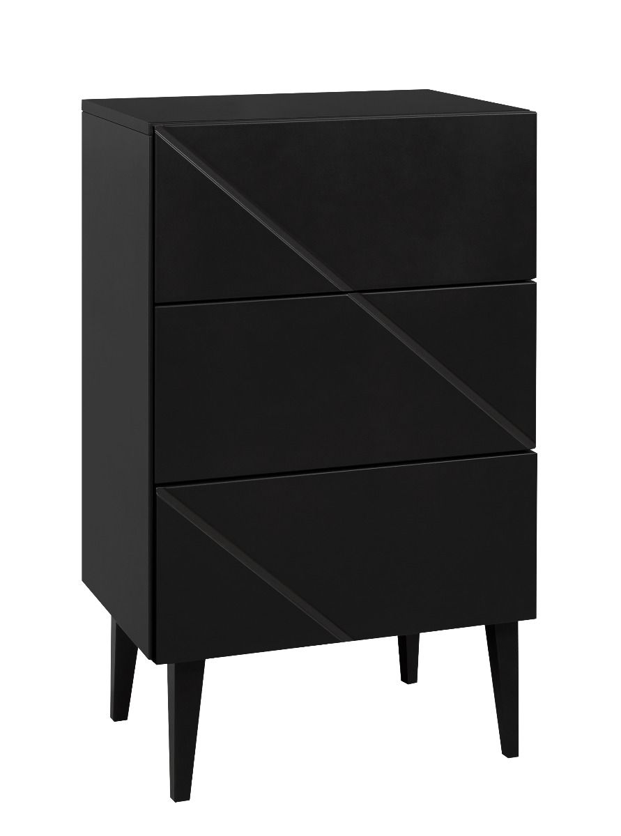 Hiipakka Vilja lipasto 50 cm laatikoilla, musta