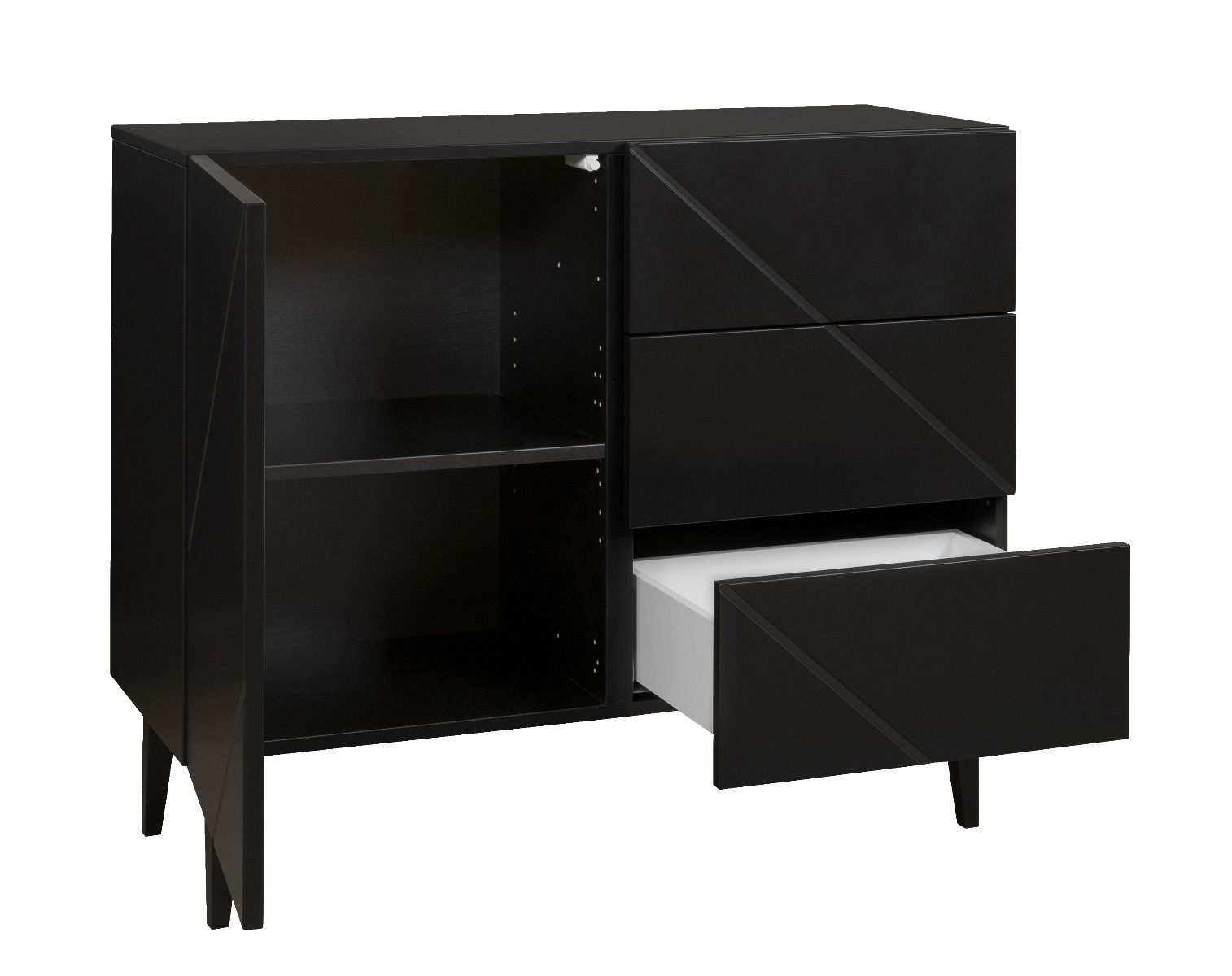 Hiipakka Vilja lipasto ovi+3laat. 100cm, musta