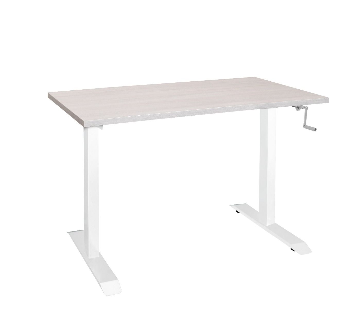 Hiipakka Ergo veivattava säätöpöytä, valkoinen jalka 