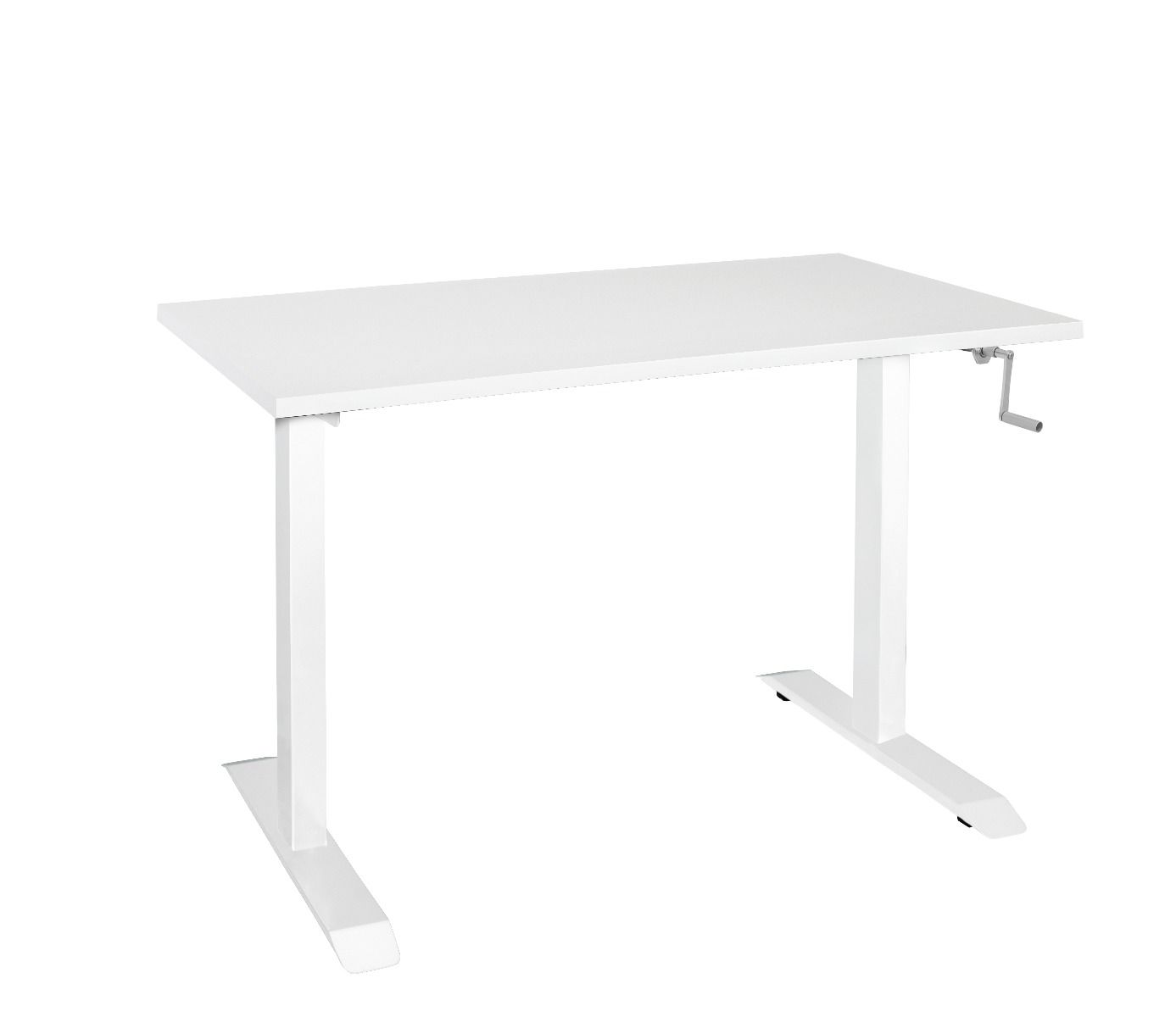 Hiipakka Ergo veivattava säätöpöytä, valkoinen jalka 