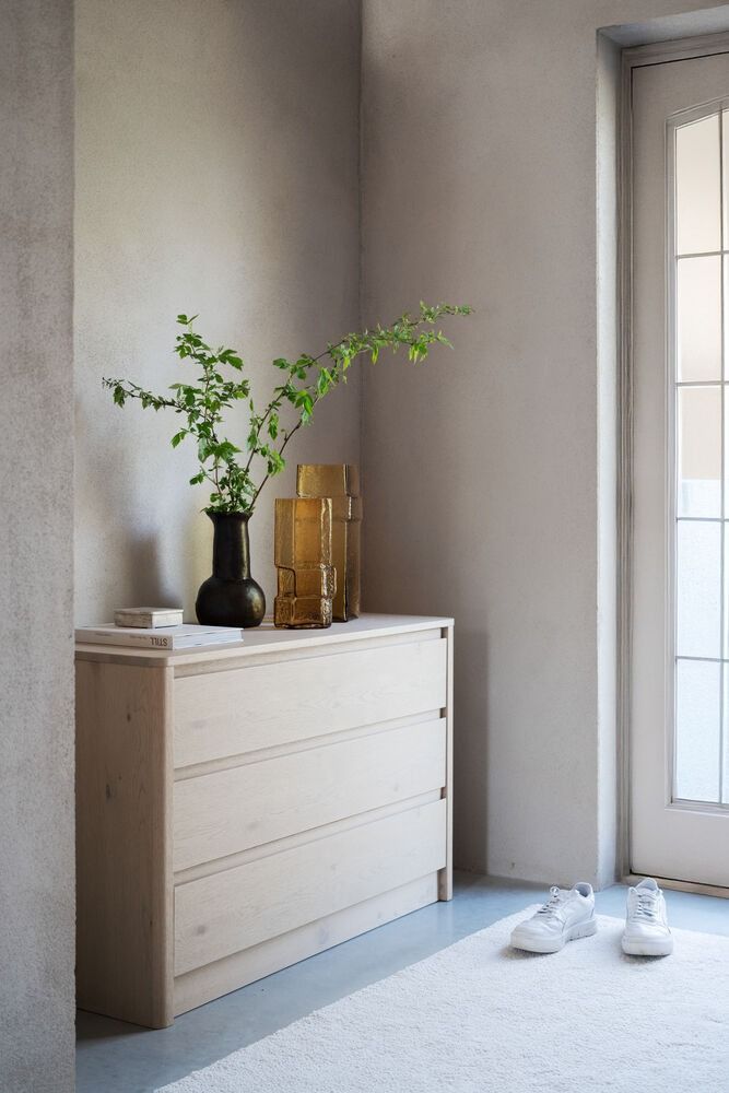 Rowico Melstone lipasto 3 -laatikolla, valkovahattu tammi