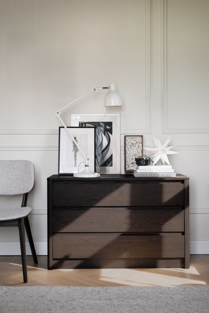 Rowico Melstone lipasto 3 -laatikolla, ruskea tammi