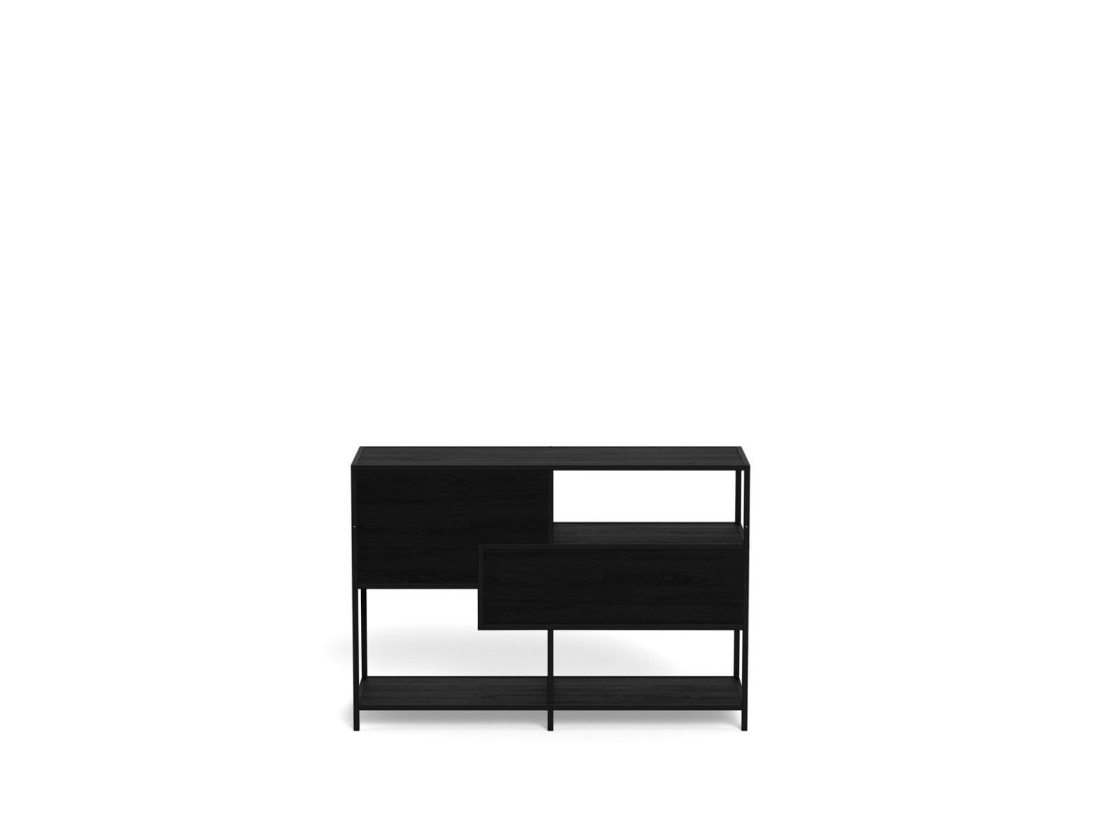 Seaford avohylly 9 laatikoilla musta 114x35x78 cm
