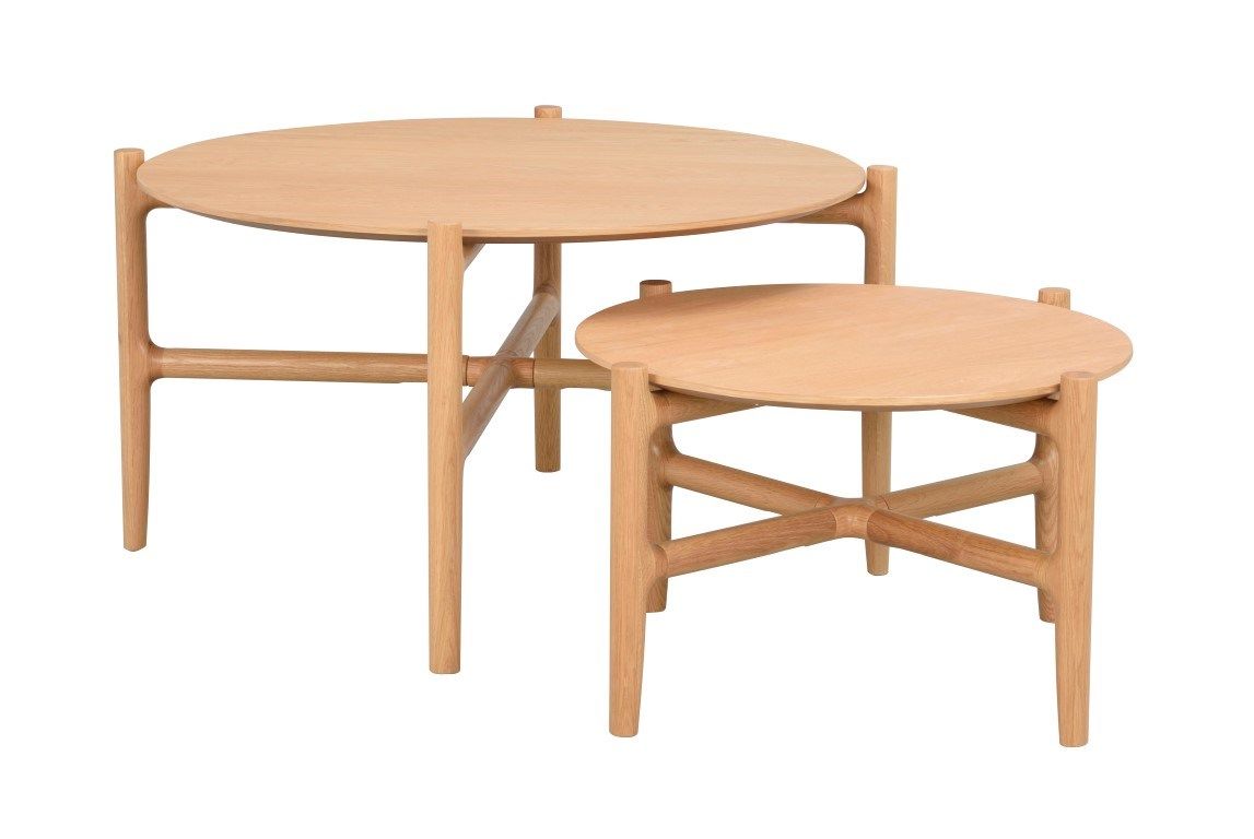 Rowico Holton 87 cm pyöreä sohvapöytä, tammi
