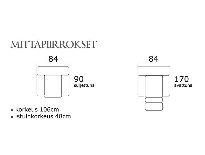 PK Madeleine Kick reclinertuoli, nahkaa