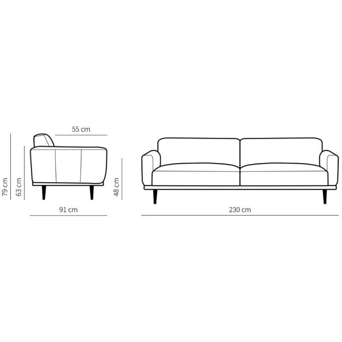Neiser Sophia 3-ist sohva, harmaa