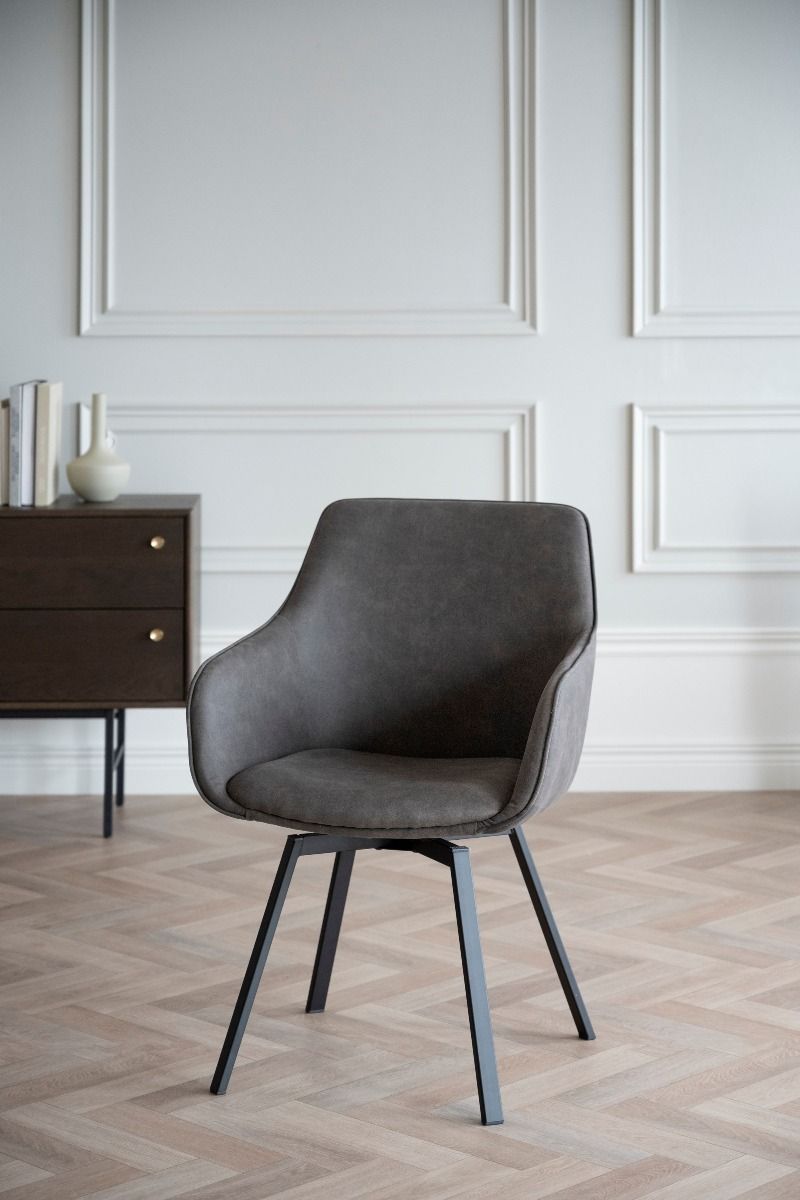 Rowico Alison nojatuoli, tummanharmaa/musta