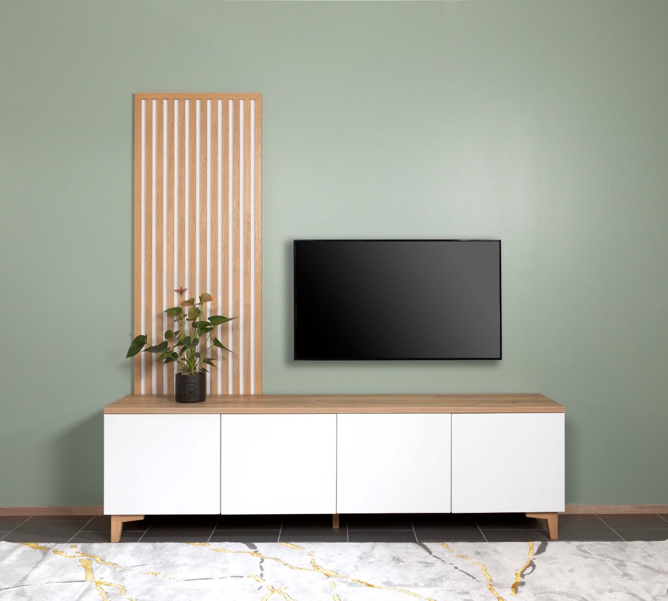 Sointu Sisustuspaneeli 200, tammi/valkoinen