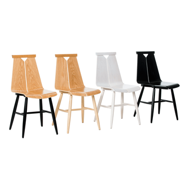 Puulon 1960-tuoli, tammi luonnonväri/musta