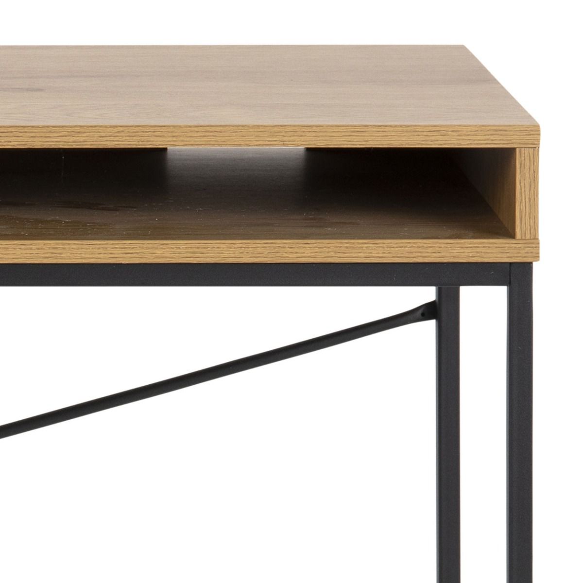 Seaford työpöytä laatikolla 110 cm tammi-musta