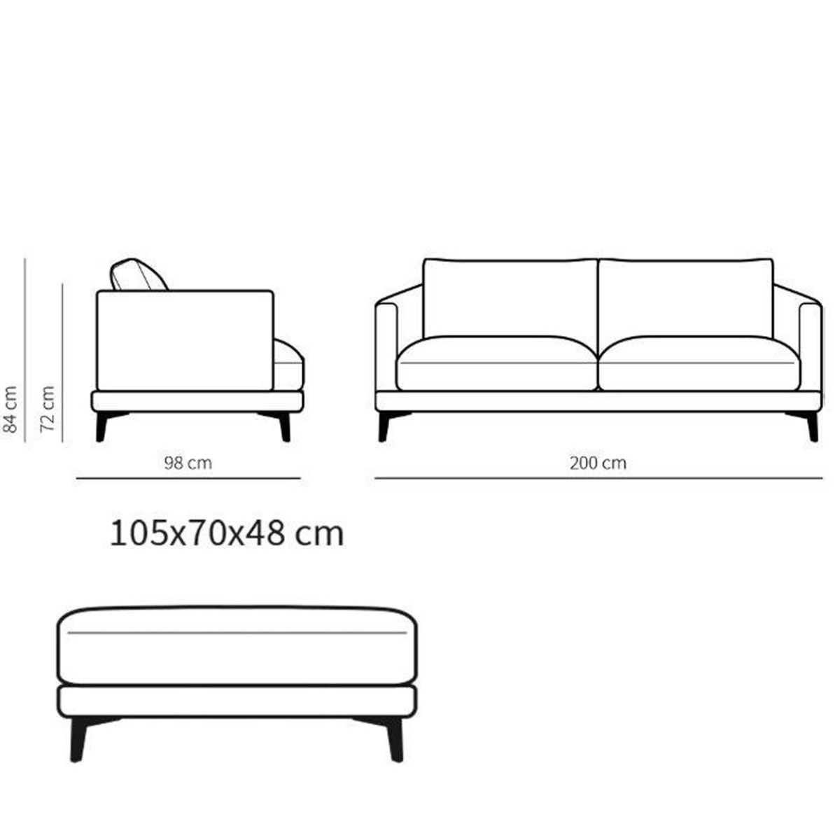 Neiser Time nahkasohva + rahi, ruskea