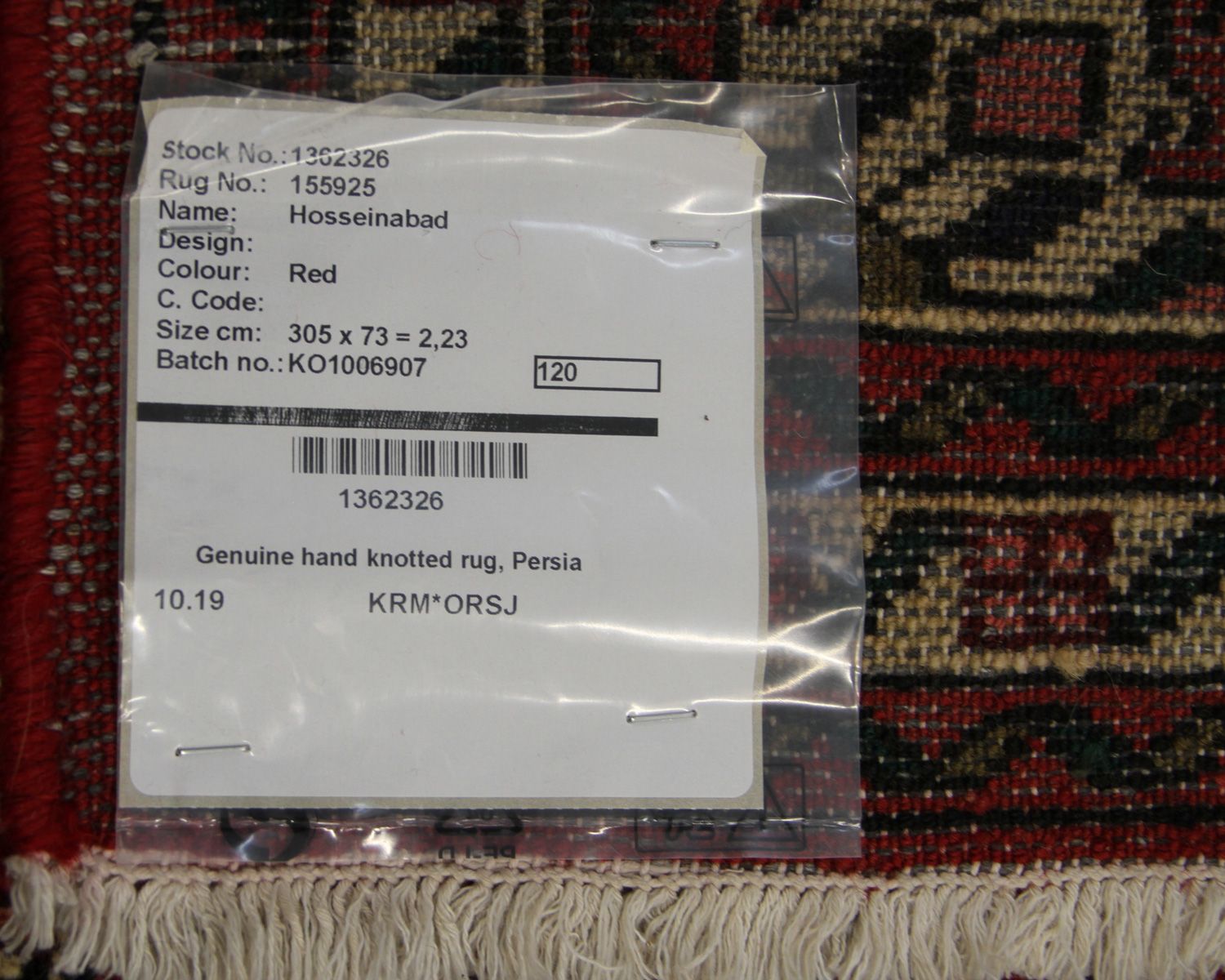 Hosseinabad Red matto, 73x305 cm