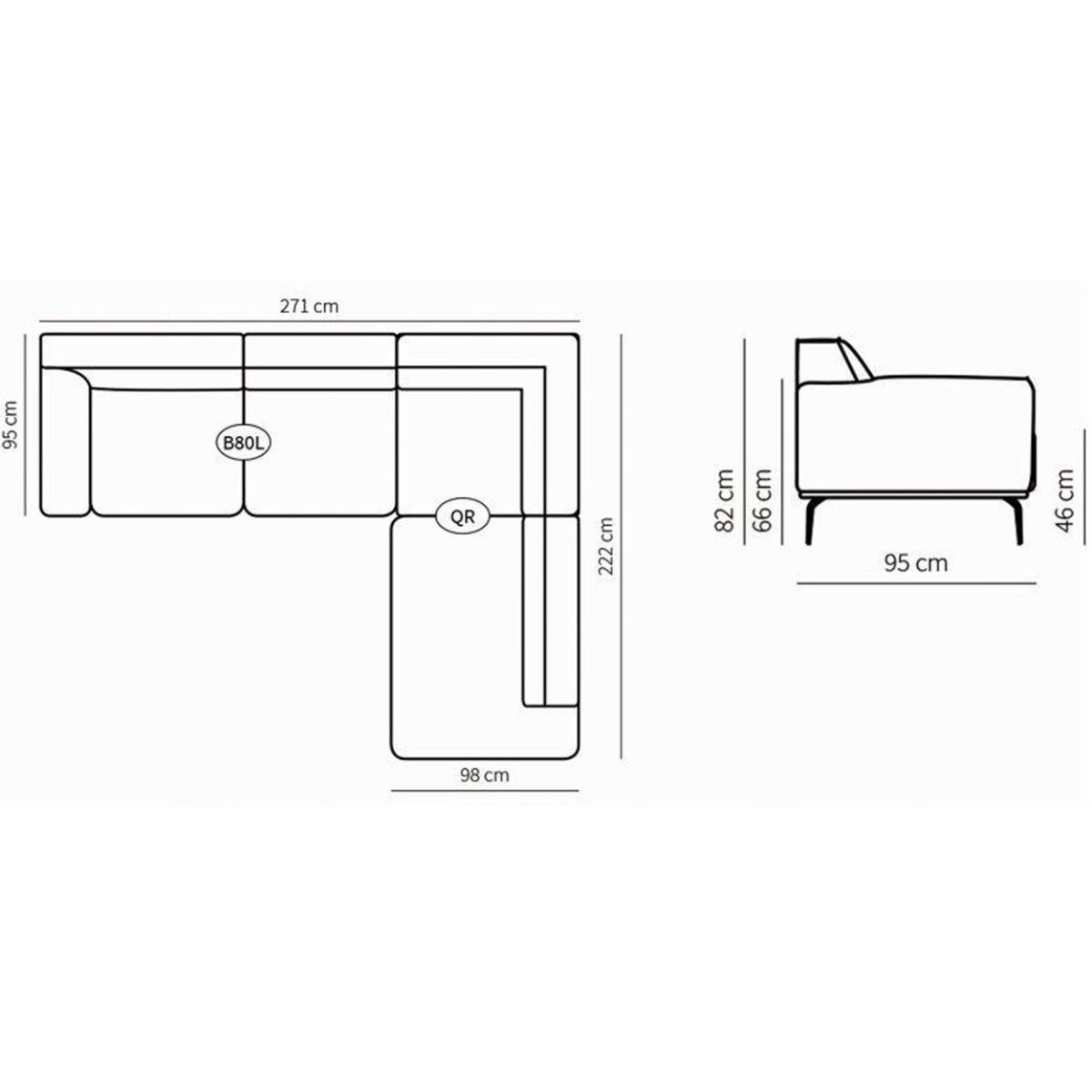 Neiser Weaver kulmasohva + rahi, vaaleanpunainen