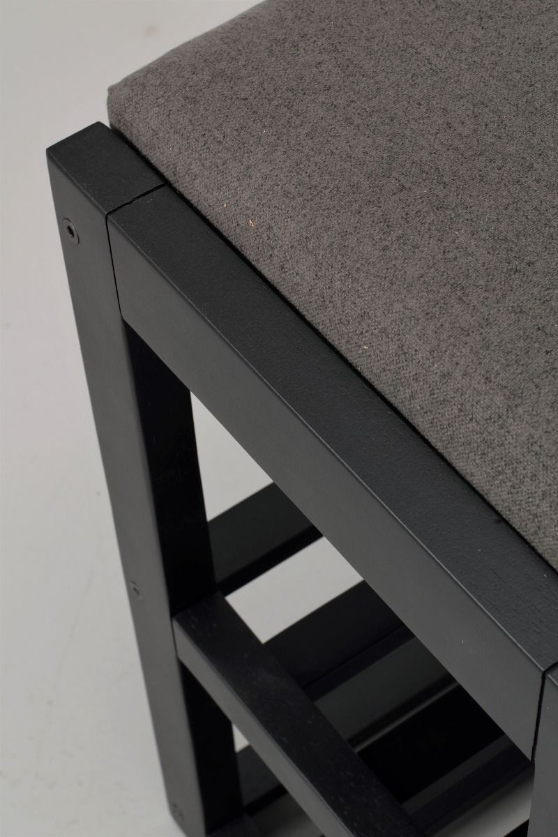 Rowico Confetti kenkäteline istuimella, musta/harmaa