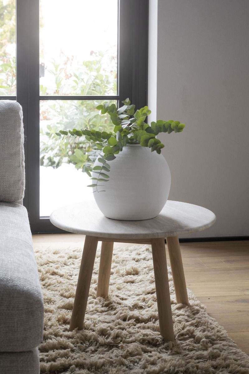 Rowico Taransay sohvapöytä Ø60cm, beige/valkopesty