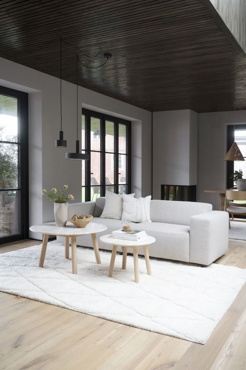 Rowico Taransay sohvapöytä Ø60cm, beige/valkopesty