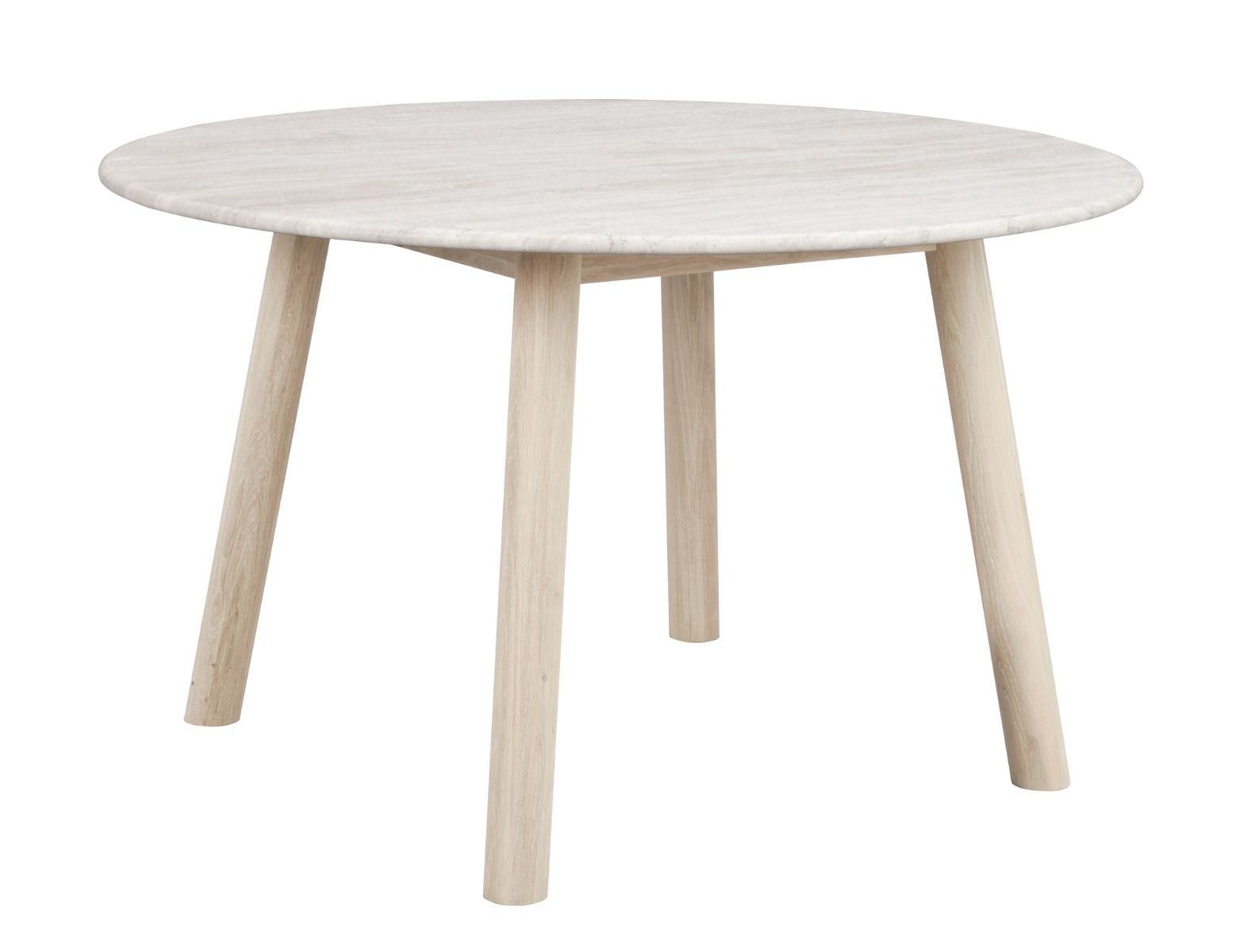 Rowico Taransay ruokapöytä Ø125cm, beige/valkopesty