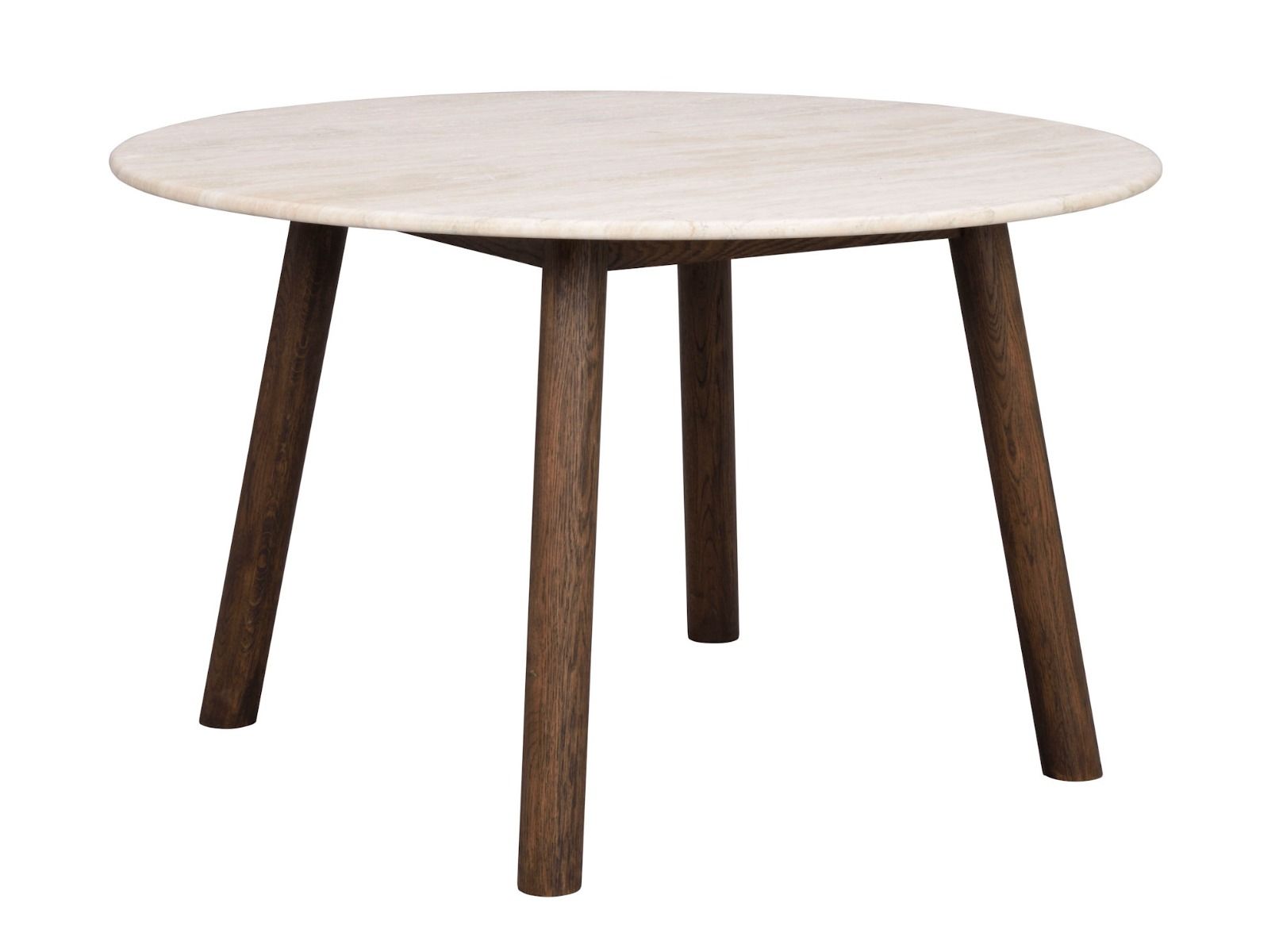 Rowico Taransay ruokapöyta Ø125cm, beige/ruskea