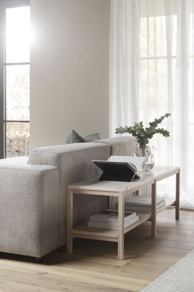 Rowico Orwel konsolipöytä, beige/valkopesty