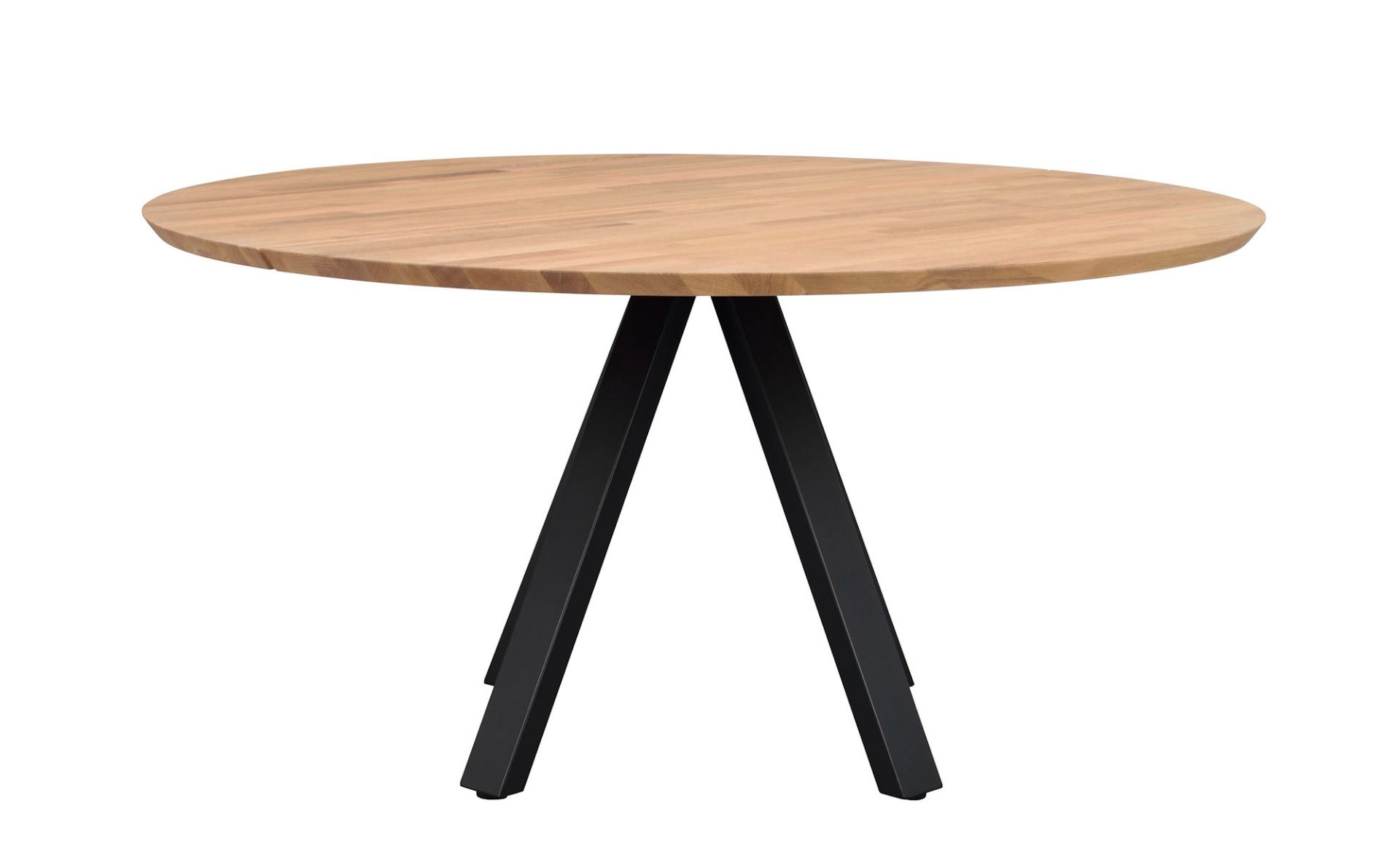 Rowico Carradale pyöreä ruokapöytä Ø150 V-jalalla, tammi/musta