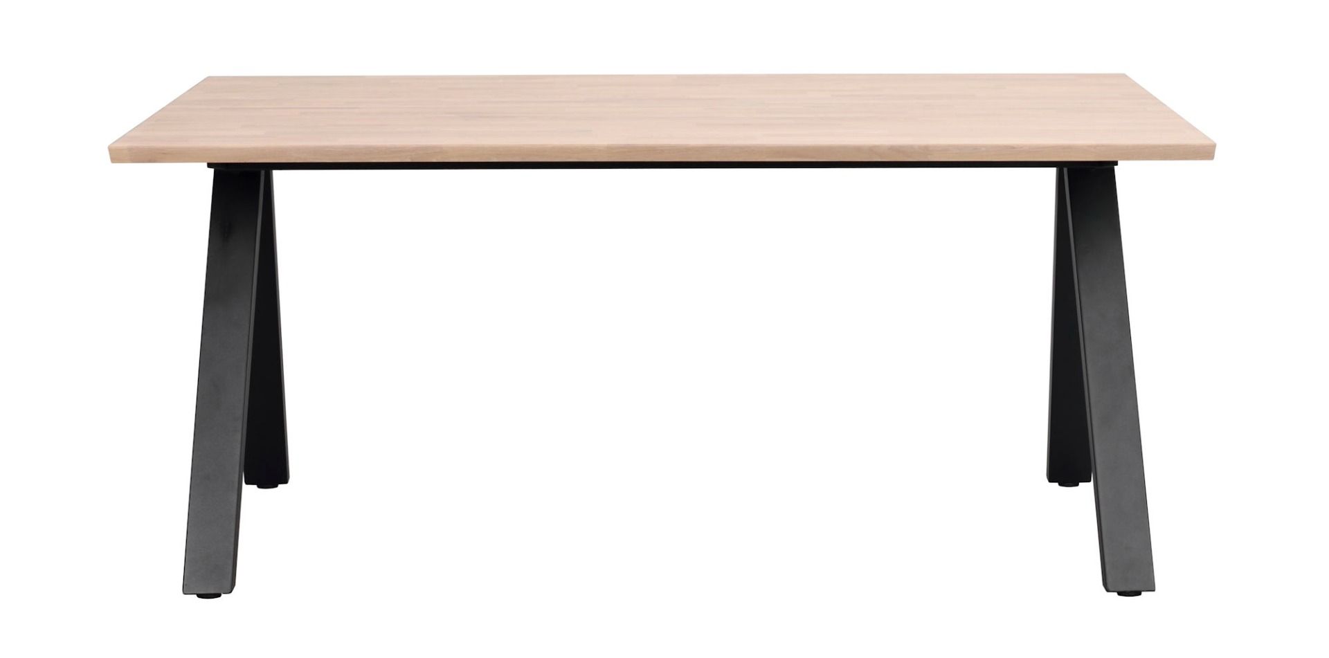 Rowico Carradale ruokapöytä 170cm V-jalalla, valkopesty tammi/musta