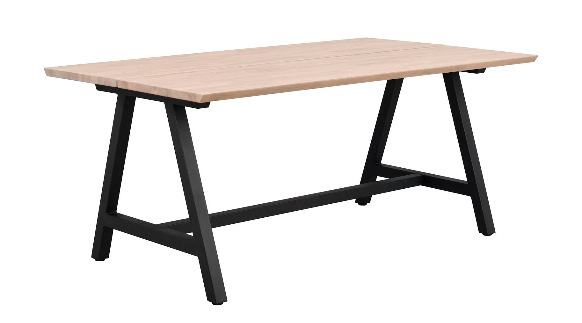 Rowico Carradale ruokapöytä 170cm A-jalalla, valkopesty tammi/musta