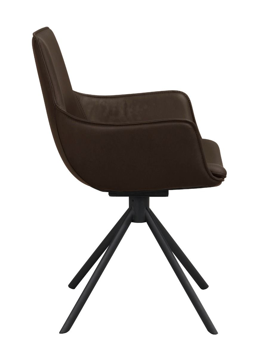 Rowico Lowell tuoli käsinojilla, ruskea/musta