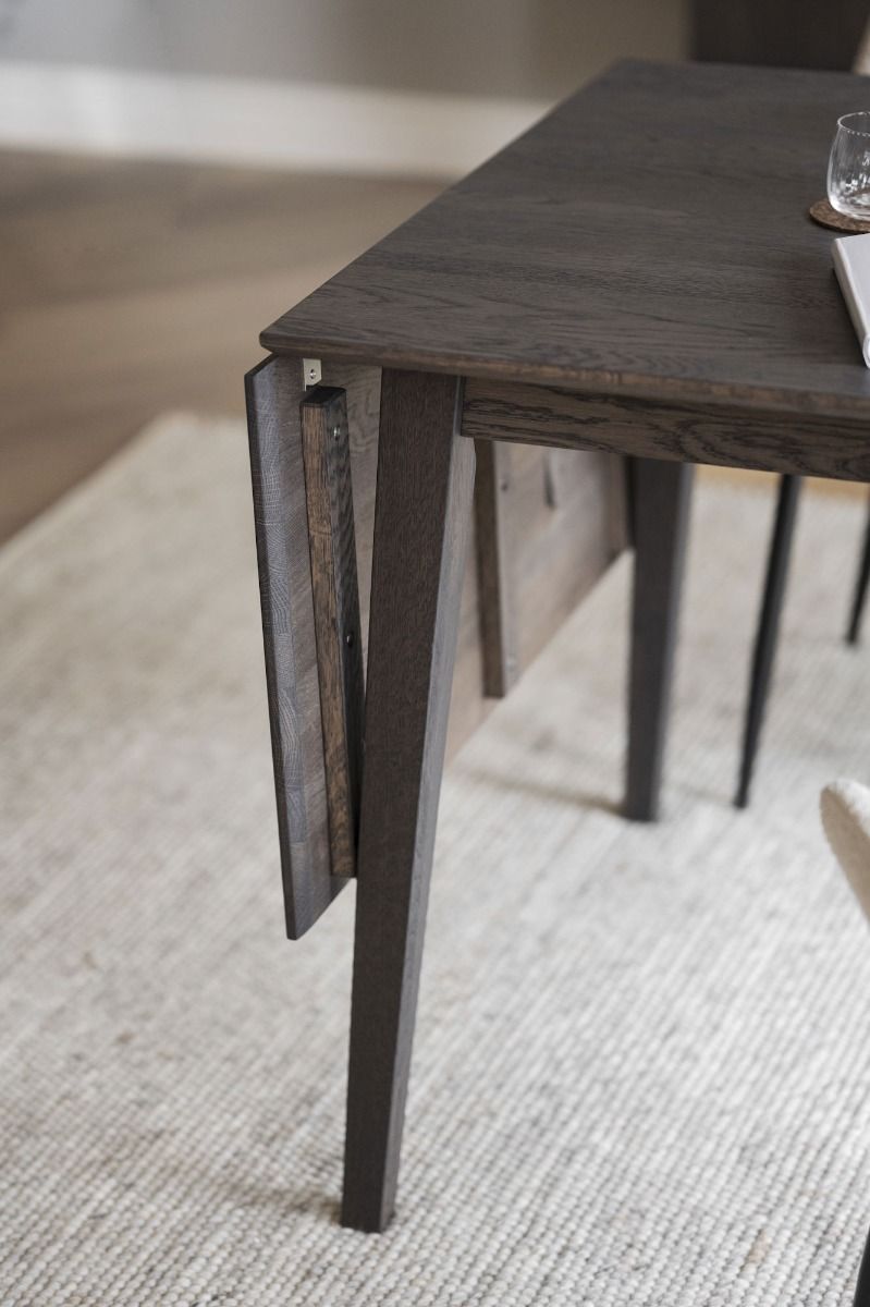 Rowico Filippa ruokapöytä klaffilla 120cm, tummanruskea