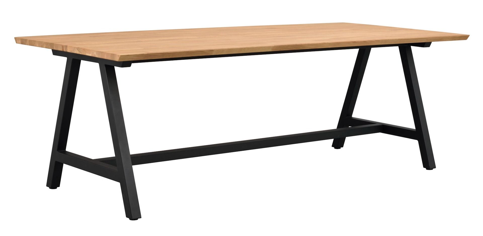 Rowico Carradale ruokapöytä 220cm A-jalalla, tammi/musta