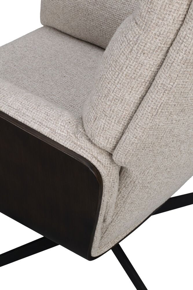 Rowico Broderick nojatuoli ja rahi, beige/ruskea