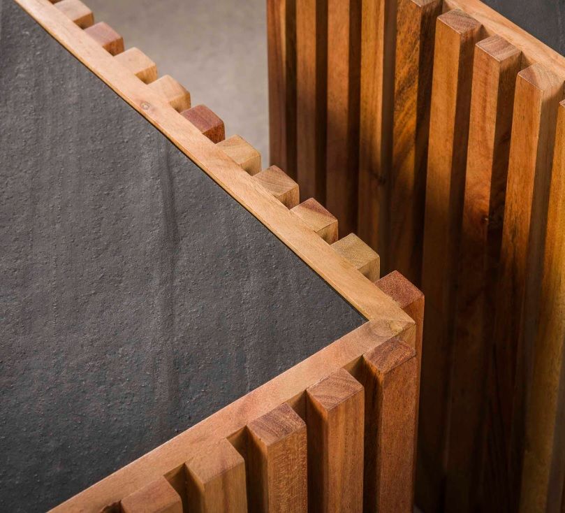 Amsterdam 2-osainen sohvapöytä, akaasia