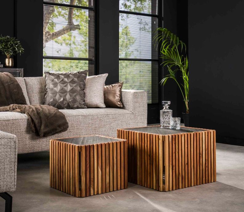 Amsterdam 2-osainen sohvapöytä, akaasia