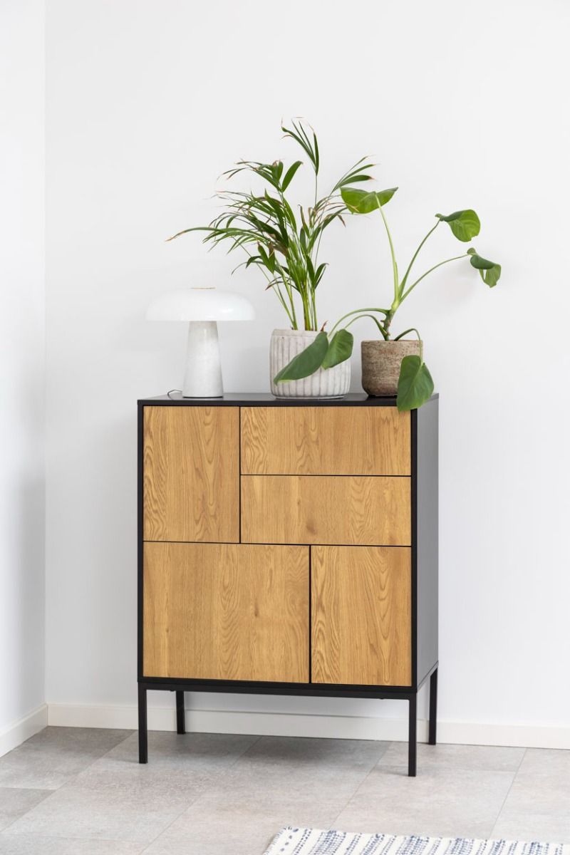 Seaford lipasto 1 tammi-musta 80x40x103 cm