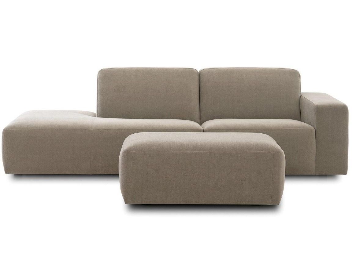 Neiser Dover sohva avopäädyllä + rahi, vaaleanharmaa