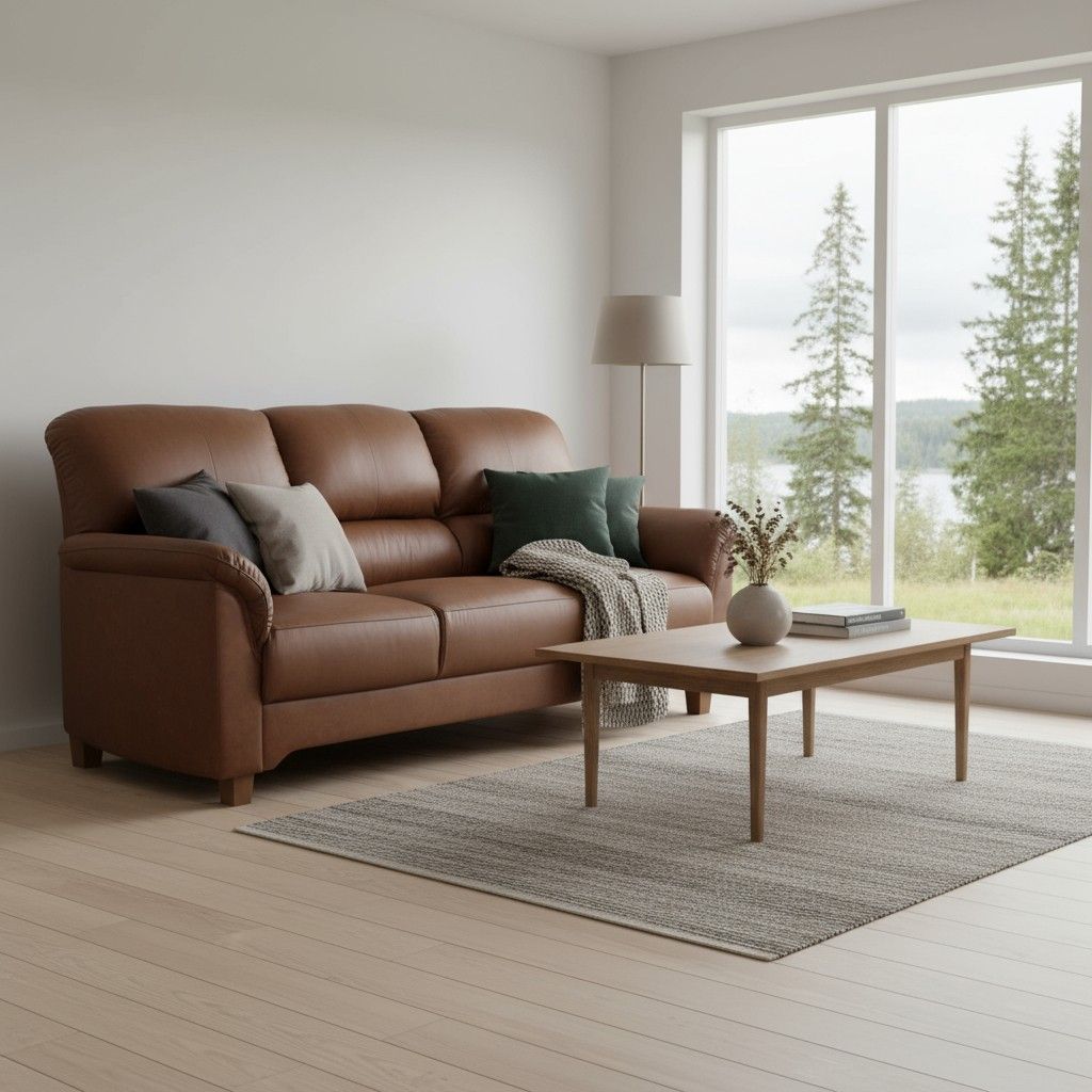 Unico Colibri 3+2 nahkasohvakalusto, ruskea