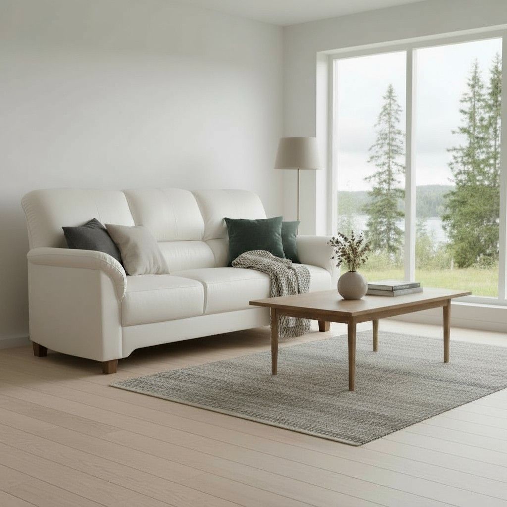 Unico Colibri 3+1+1 nahkakalusto, valkoinen