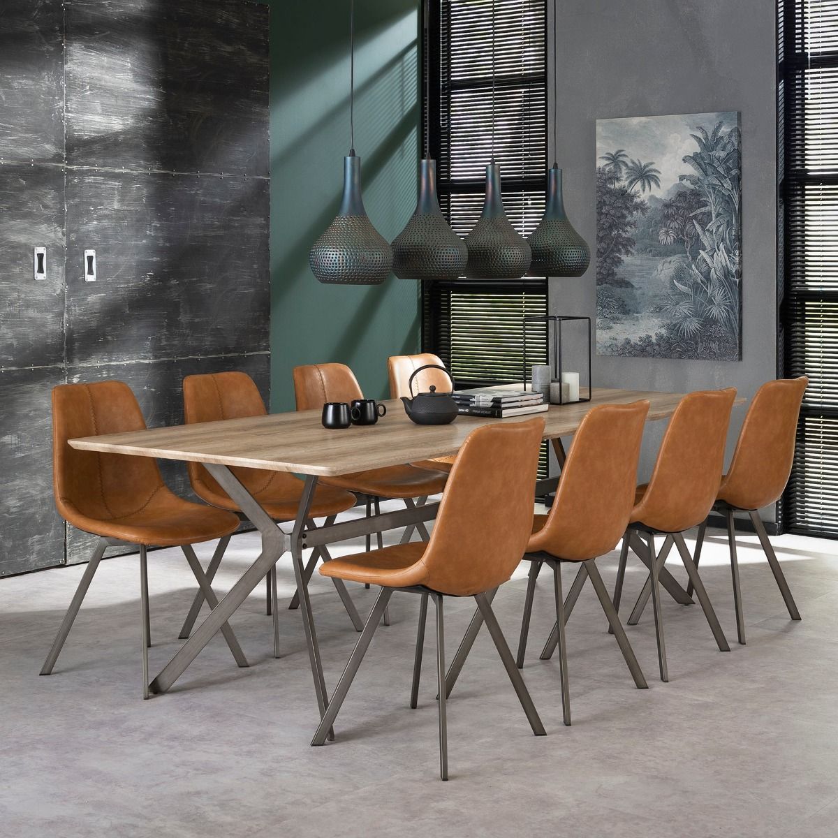 Amsterdam ruokatuoli, konjakinruskea