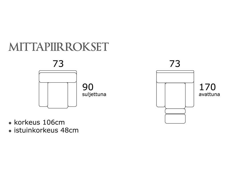 PK Furniture Topp Kick reclinertuoli, kangasverhoiltu