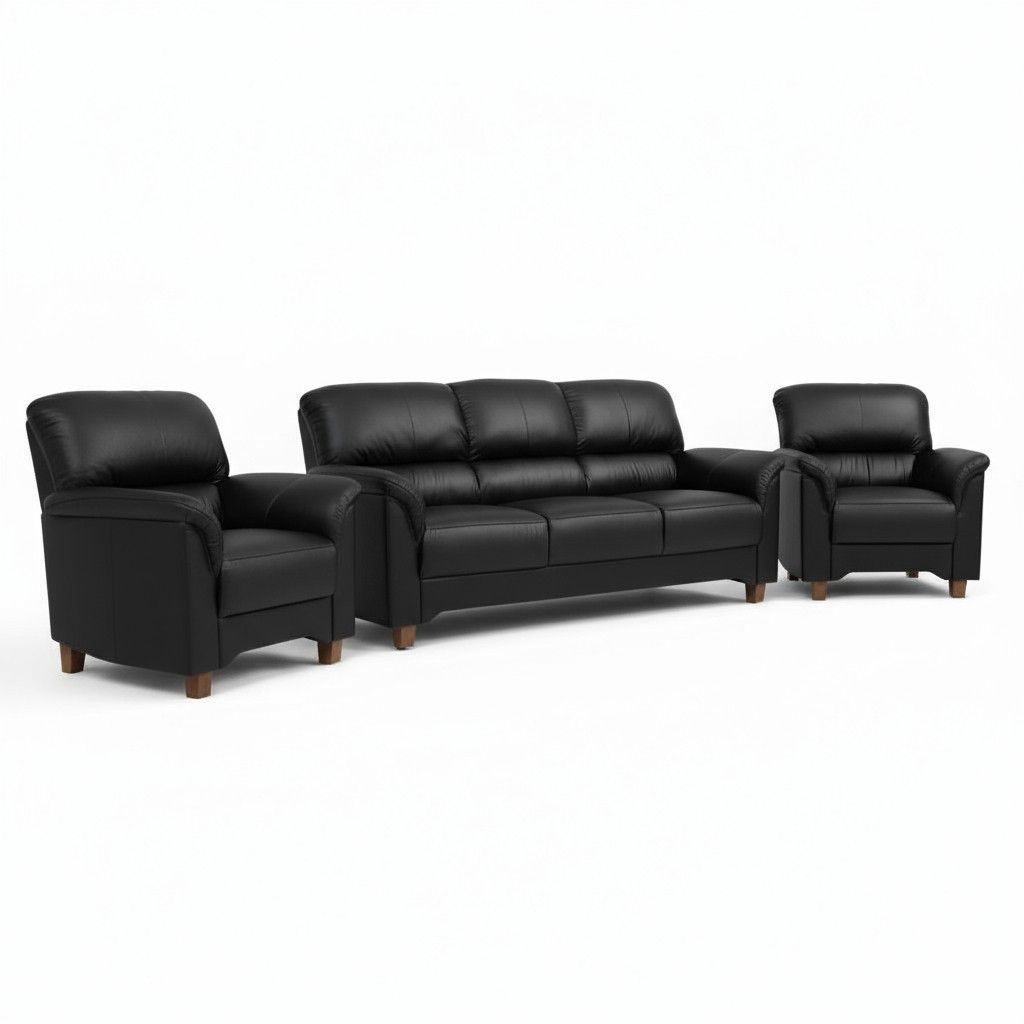 Unico Colibri 3+1+1 nahkakalusto, musta