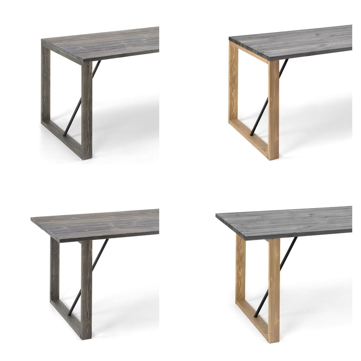 Edna ruokapöytä 140 x 90 cm harmaa, puujalat