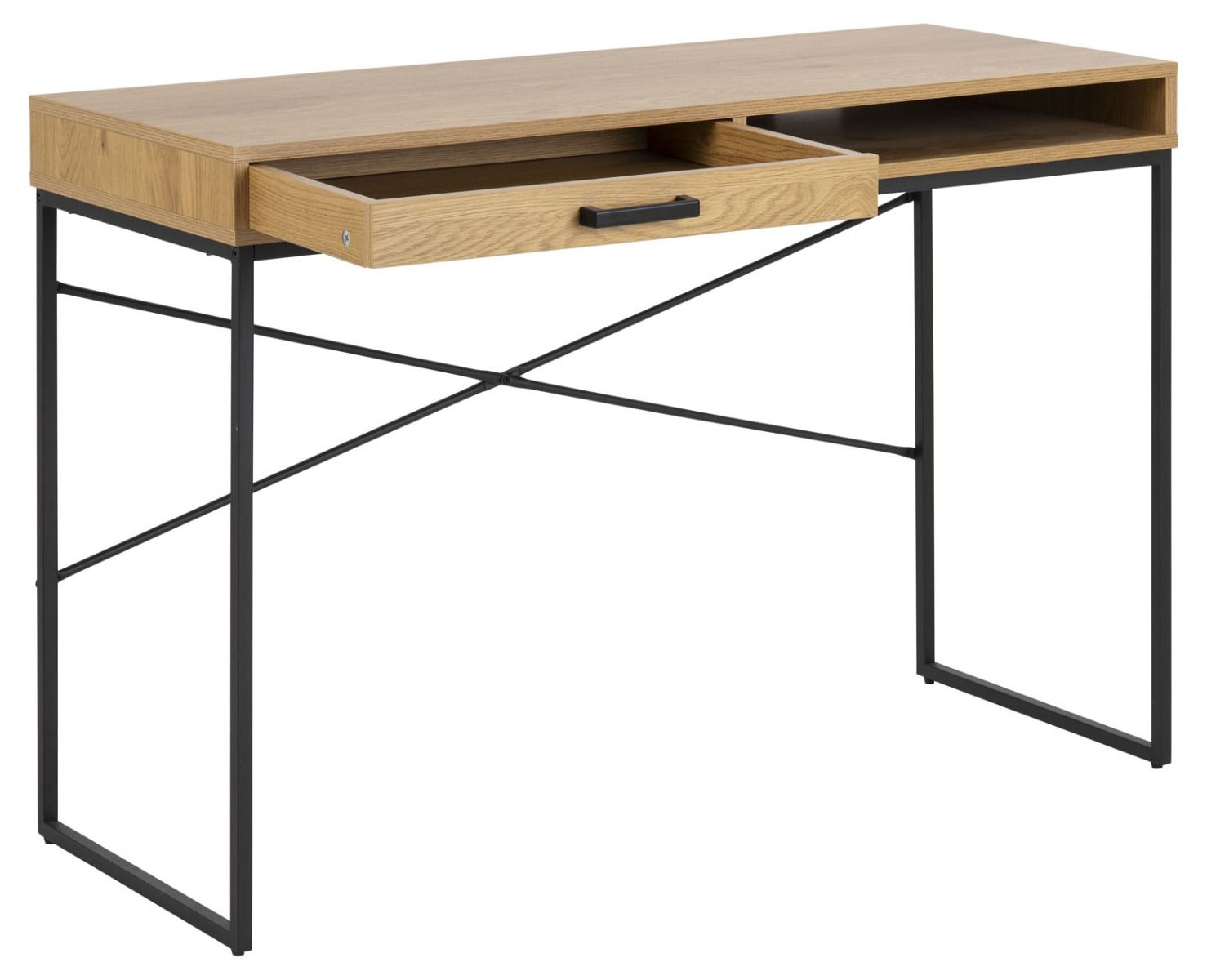 Seaford työpöytä laatikolla 110 cm tammi-musta