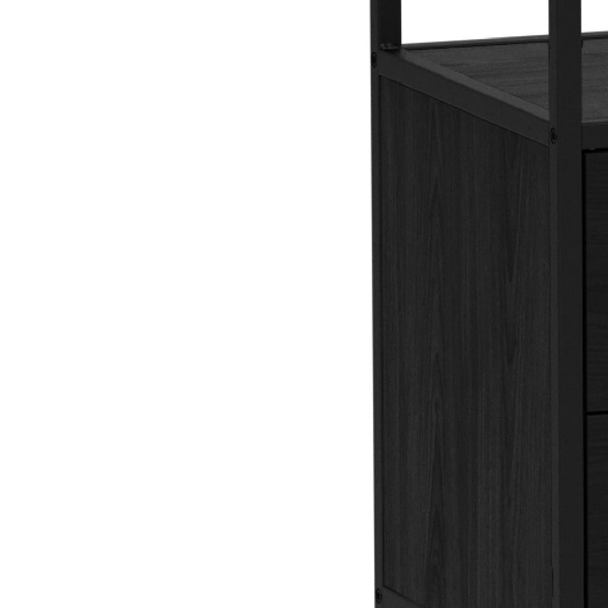 Seaford avohylly 10 laatikoilla musta 77x35x185 cm