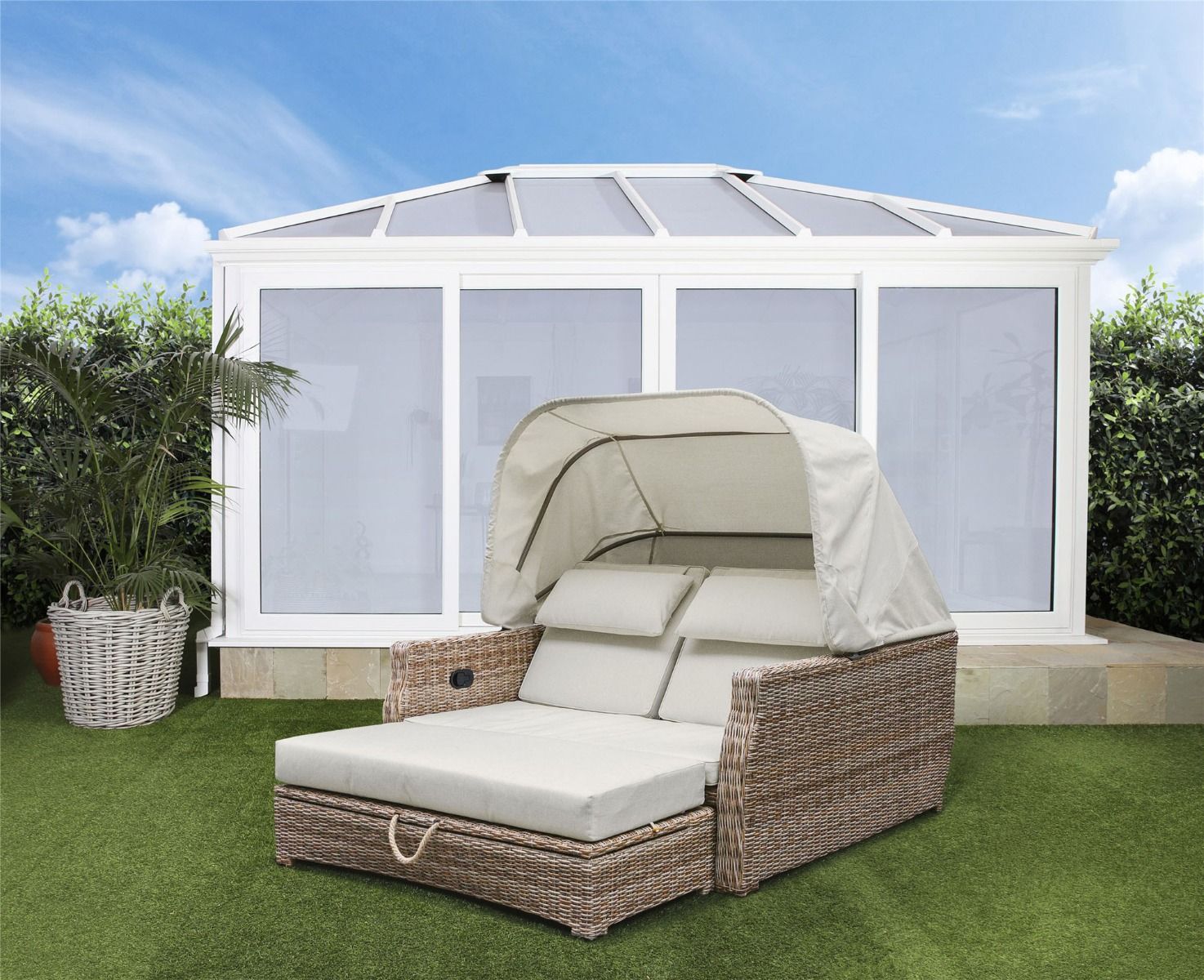 Vila lepovuode ulkokäyttöön, polyrottinki