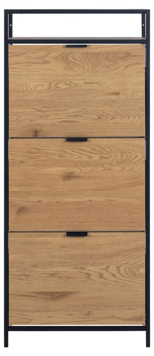Seaford kenkäkaappi tammi-musta 56x30x129 cm