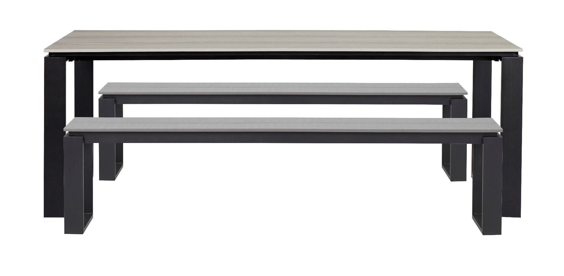 Edward ruokailuryhmä penkeillä, harmaa