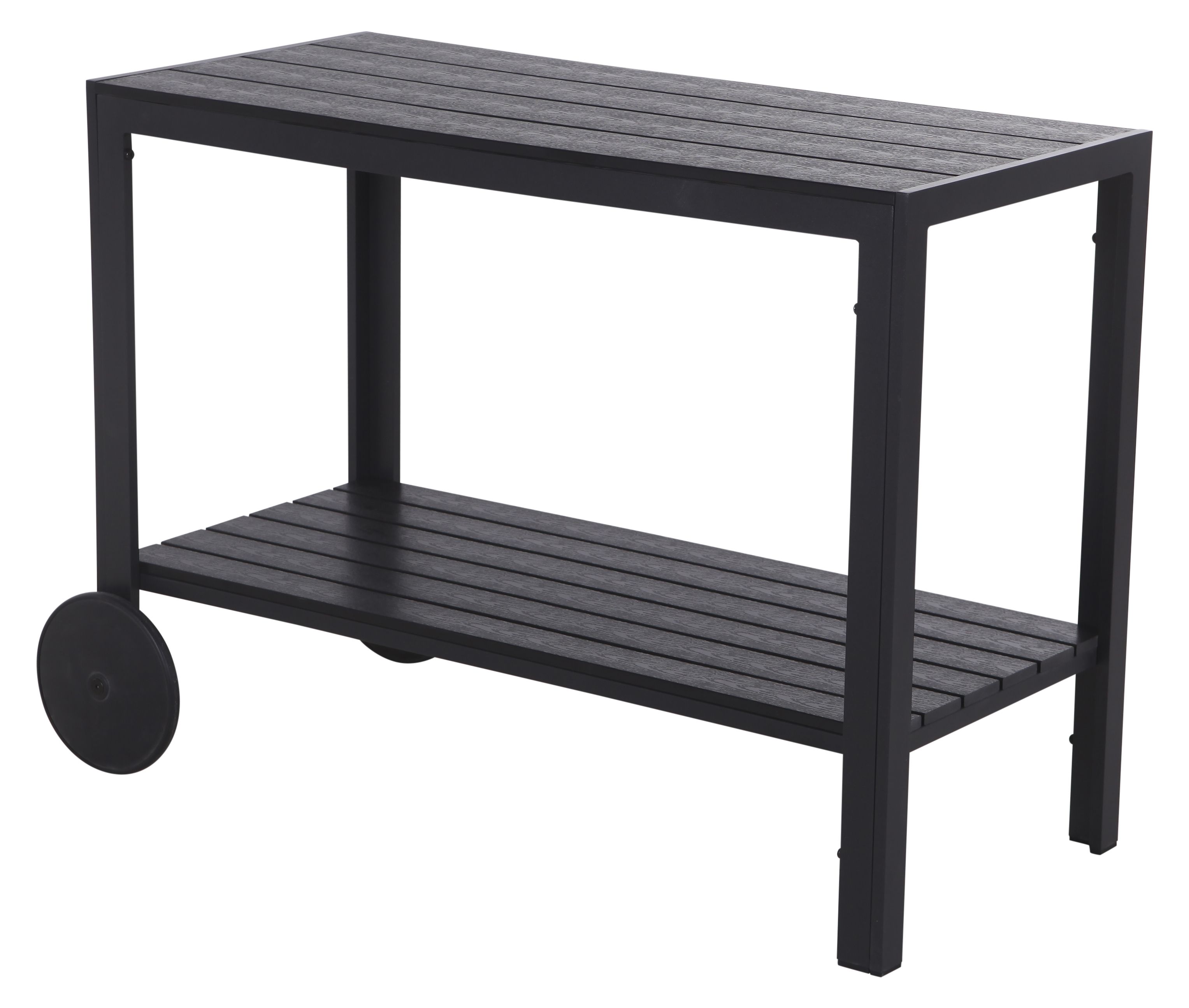 Musta terassin tarjoilupöytä