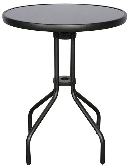 Bistro pyöreä parvekepöytä 60 cm lasikannella