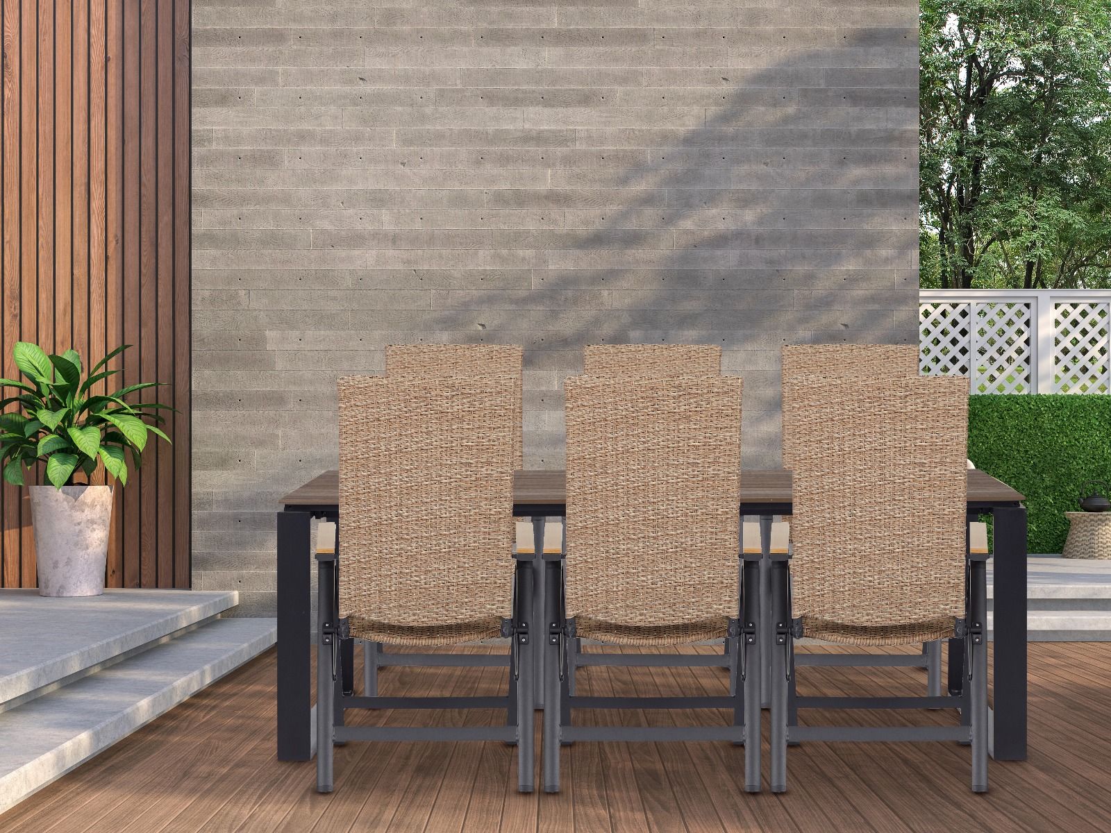 Edward terassipöytä 210x100, ruskea