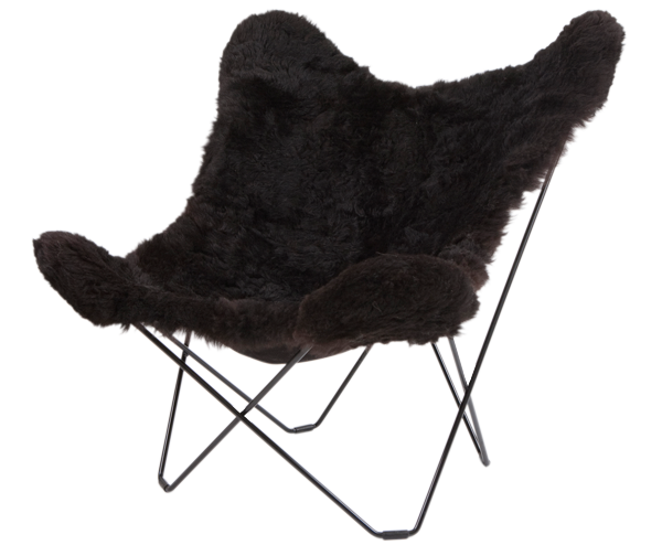 Cuero Lepakkotuoli Iceland Mariposa, Black Shorn