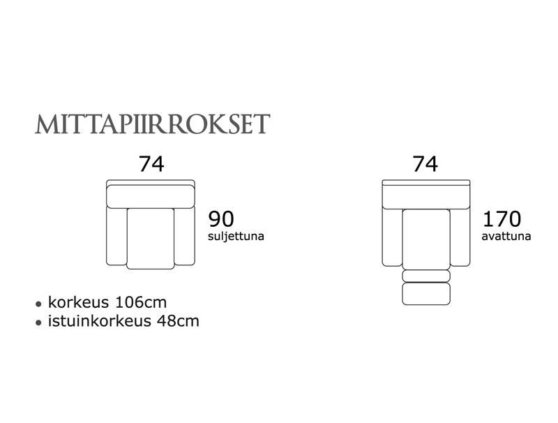 PK Debora Kick reclinertuoli, kangasverhoiltu
